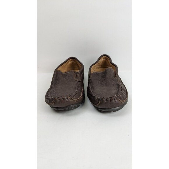 Minnetonka Moccasin Brown Leather Loafer Mens Size 12 - Picture 2 of 10